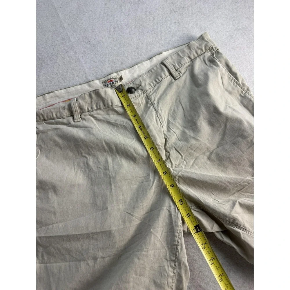 Faherty Shorts Mens 36 Beige Chino Canvas 10 Inseam Stretch Summer Casual